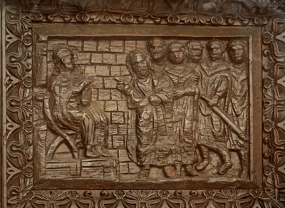 Tafel von der Tür aus dem 5. Jahrhundert: Das Urteil über Jesus von Unknown